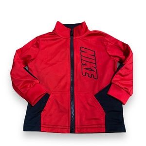 NIKE Baby Toddler Activewear Red Jacket Zipper Pocket Faux Kids Jackets Size 18M